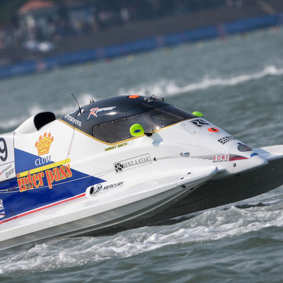 KDT Powerboat racer Harvey Smith on the podium in China KDT Powerboat racer Harvey Smith on the podium in China
